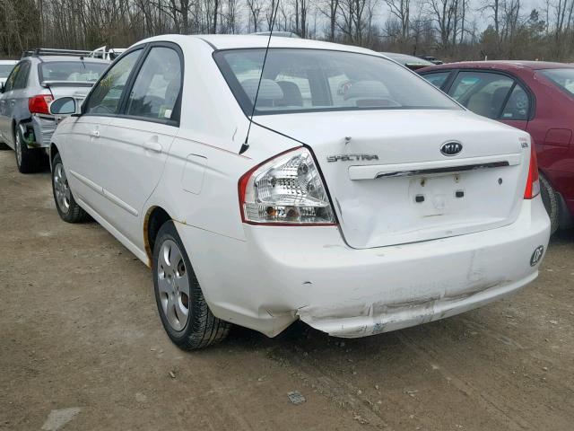 KNAFE122485536915 - 2008 KIA SPECTRA EX WHITE photo 3