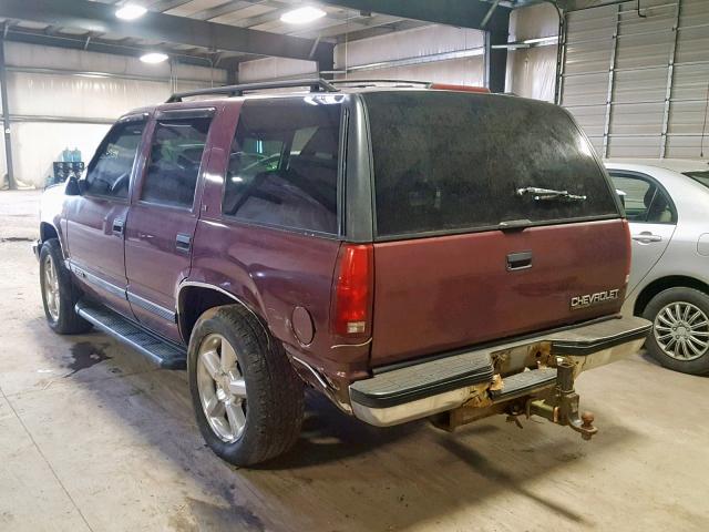 1GNEK13R4TJ385844 - 1996 CHEVROLET TAHOE MAROON photo 3