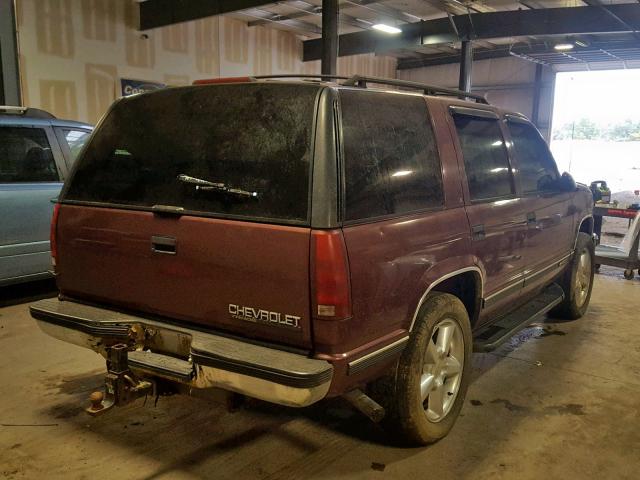 1GNEK13R4TJ385844 - 1996 CHEVROLET TAHOE MAROON photo 4