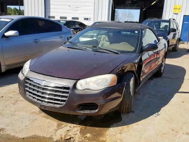 1C3EL45X54N349100 - 2004 CHRYSLER SEBRING LX BURGUNDY photo 2