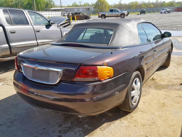 1C3EL45X54N349100 - 2004 CHRYSLER SEBRING LX BURGUNDY photo 4