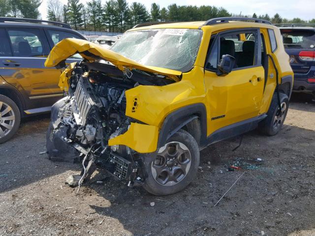 ZACCJBAT7GPD89531 - 2016 JEEP RENEGADE S YELLOW photo 2