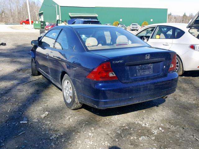 1HGEM21223L056998 - 2003 HONDA CIVIC DX BLACK photo 3