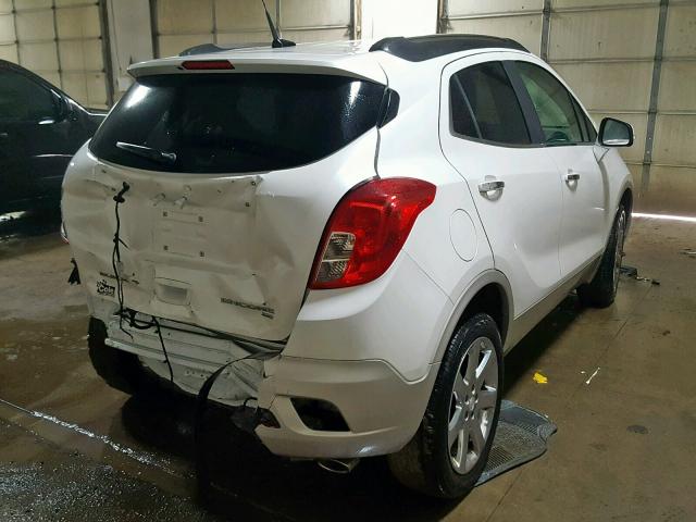 KL4CJGSB5EB729263 - 2014 BUICK ENCORE WHITE photo 4