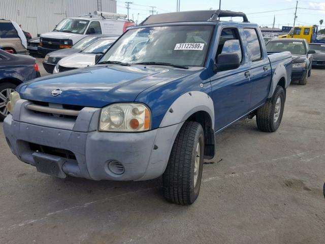 1N6ED27T01C385174 - 2001 NISSAN FRONTIER C BLUE photo 2