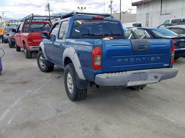 1N6ED27T01C385174 - 2001 NISSAN FRONTIER C BLUE photo 3