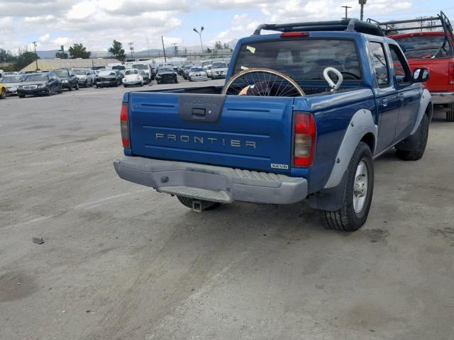 1N6ED27T01C385174 - 2001 NISSAN FRONTIER C BLUE photo 4