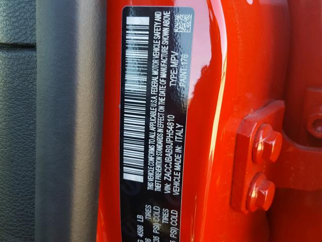 ZACCJBAB9JPH54810 - 2018 JEEP RENEGADE S 红色 照片 10