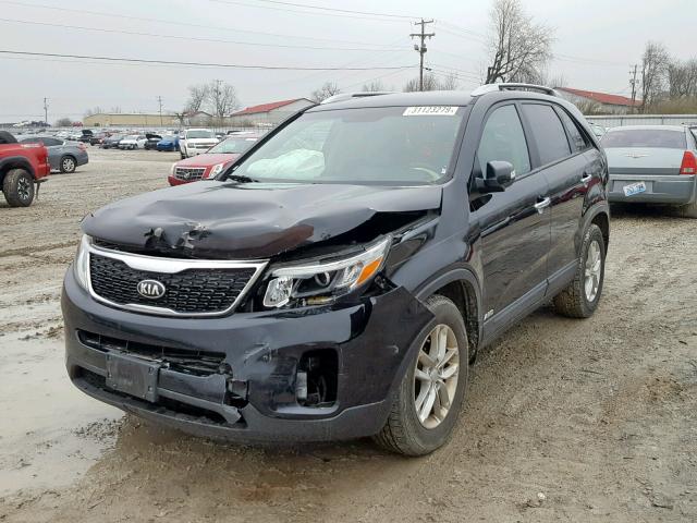 5XYKTDA65FG650195 - 2015 KIA SORENTO LX BLACK photo 2