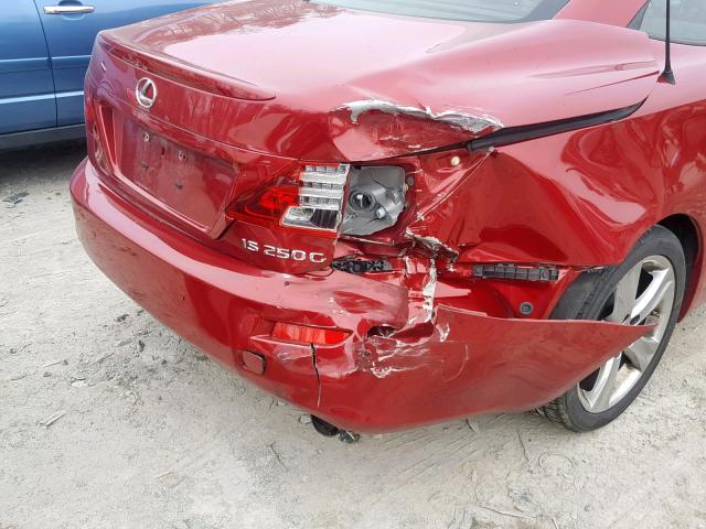 JTHFF2C29C2526538 - 2012 LEXUS IS 250 RED photo 9