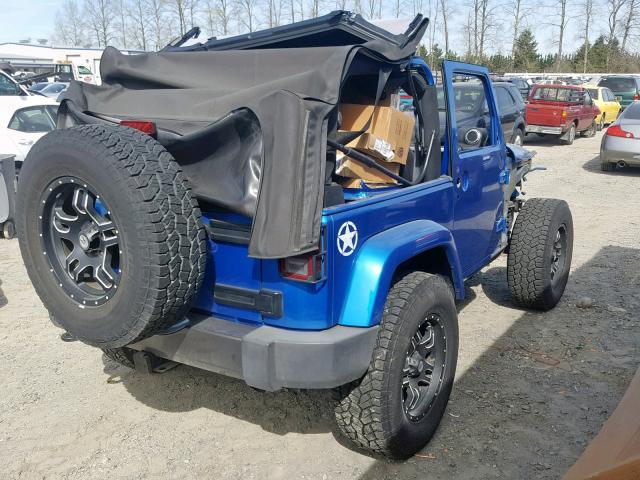 1C4AJWAG0EL180280 - 2014 JEEP WRANGLER S BLUE photo 4