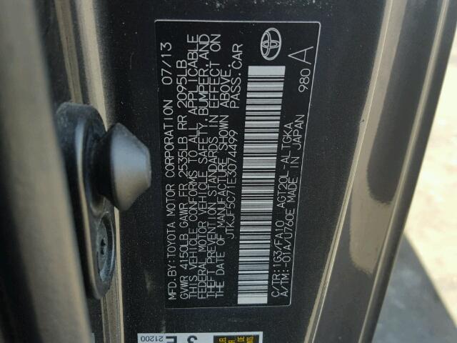 JTKJF5C71E3074499 - 2014 TOYOTA SCION TC Boz foto 10