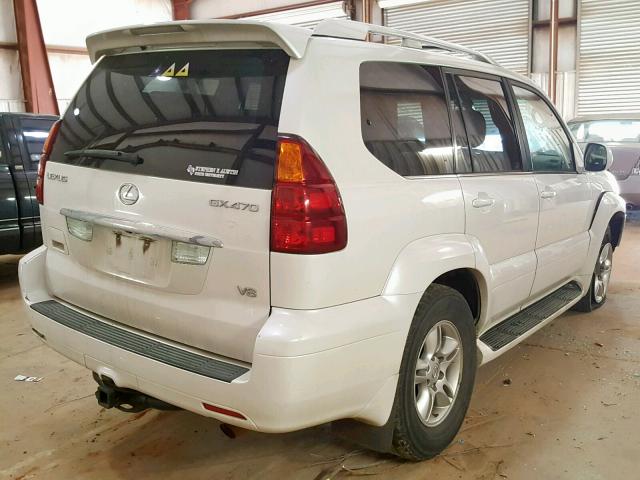 JTJBT20X540046807 - 2004 LEXUS GX 470 WHITE photo 4