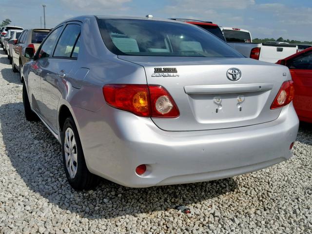 1NXBU4EE9AZ184529 - 2010 TOYOTA COROLLA LE SILVER photo 3