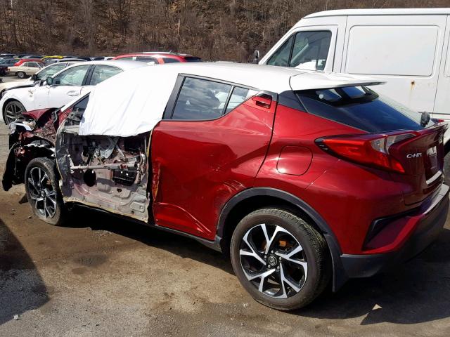 NMTKHMBX6JR031690 - 2018 TOYOTA C-HR XLE BURGUNDY photo 3