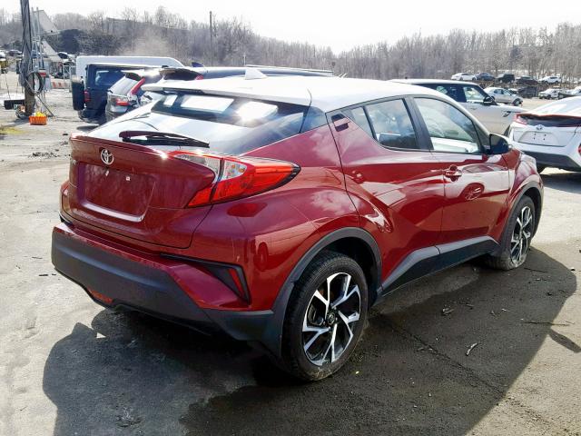 NMTKHMBX6JR031690 - 2018 TOYOTA C-HR XLE BURGUNDY photo 4