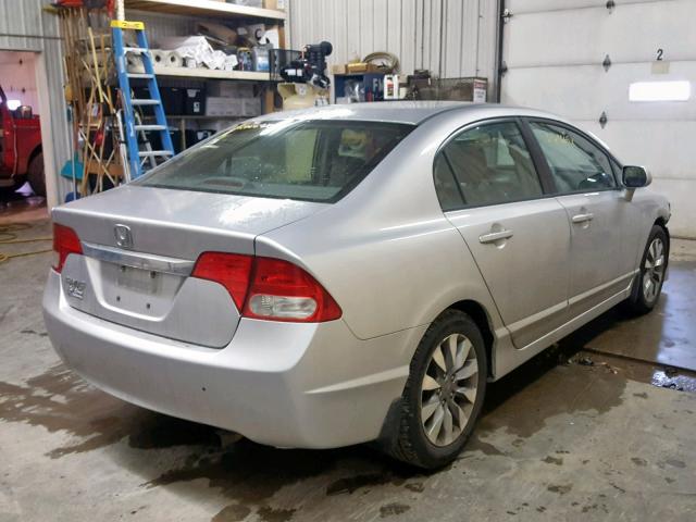 2HGFA16939H353121 - 2009 HONDA CIVIC EXL SILVER photo 4