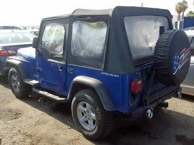 1J4FY19P7RP430101 - 1994 JEEP WRANGLER / BLUE photo 3