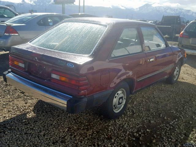 1FABP3198GW218509 - 1986 FORD ESCORT L RED photo 4