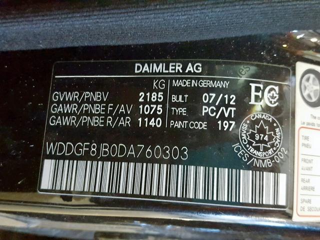 WDDGF8JB0DA760303 - 2013 MERCEDES-BENZ C 350 4MAT BLACK photo 10