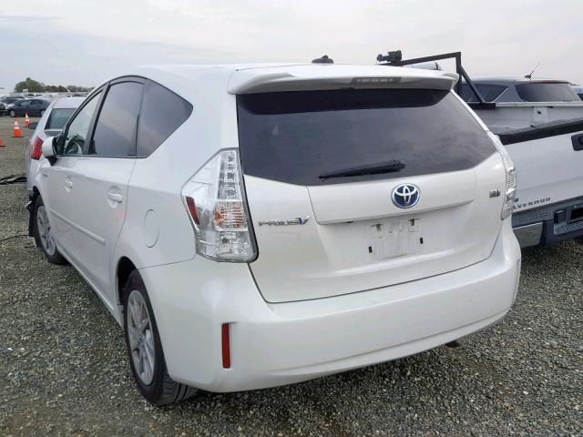 JTDZN3EU9D3255563 - 2013 TOYOTA PRIUS V WHITE photo 3