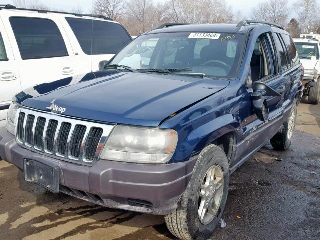 1J4GW48S42C145547 - 2002 JEEP GRAND CHER BLUE photo 2