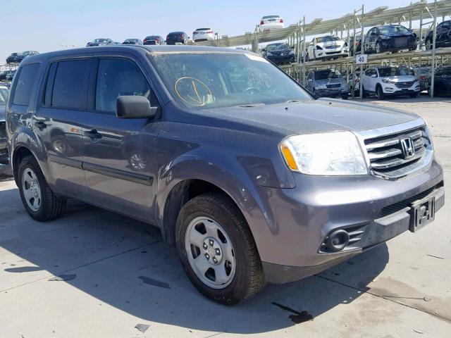 5FNYF3H24EB003484 - 2014 HONDA PILOT LX GRAY photo 1