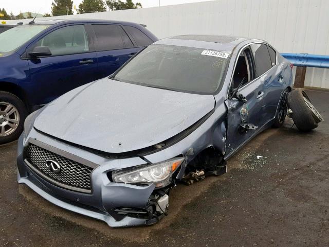 JN1BV7AP7EM672686 - 2014 INFINITI Q50 BASE BLUE photo 2