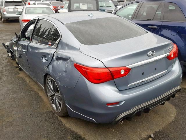 JN1BV7AP7EM672686 - 2014 INFINITI Q50 BASE BLUE photo 3