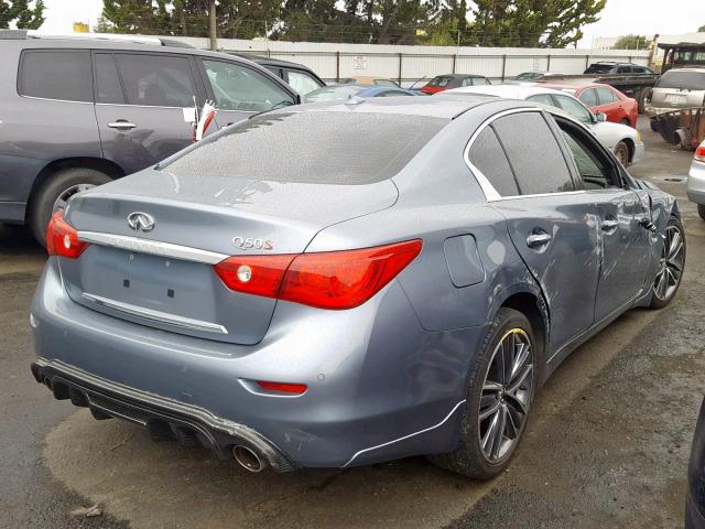 JN1BV7AP7EM672686 - 2014 INFINITI Q50 BASE BLUE photo 4