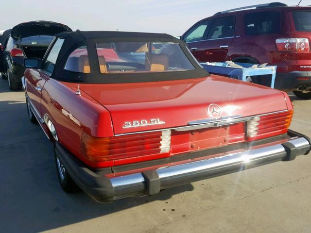 WDBBA45A0CB018505 - 1982 MERCEDES-BENZ 380 SL RED photo 3