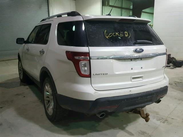 1FMHK8F89BGA05292 - 2011 FORD EXPLORER L WHITE photo 3