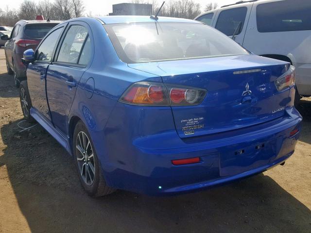 JA32V2FW8FU002161 - 2015 MITSUBISHI LANCER SE BLUE photo 3