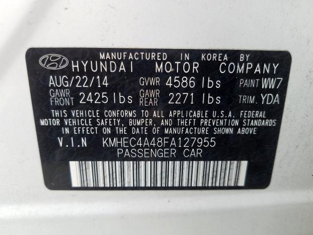 KMHEC4A48FA127955 - 2015 HYUNDAI SONATA HYBRID  photo 10