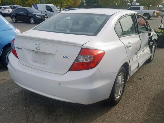 2HGFB2F66CH570016 - 2012 HONDA CIVIC HF WHITE photo 4