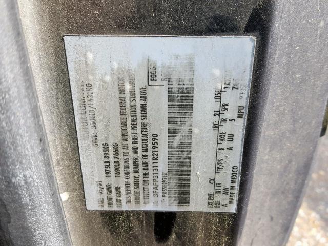 3FAFP31311R219590 - 2001 FORD FOCUS ZX3 GRAY photo 10