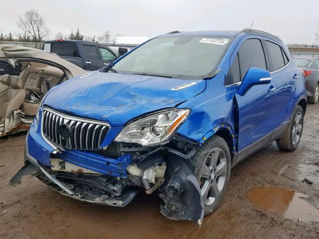 KL4CJASBXEB607592 - 2014 BUICK ENCORE BLUE photo 2