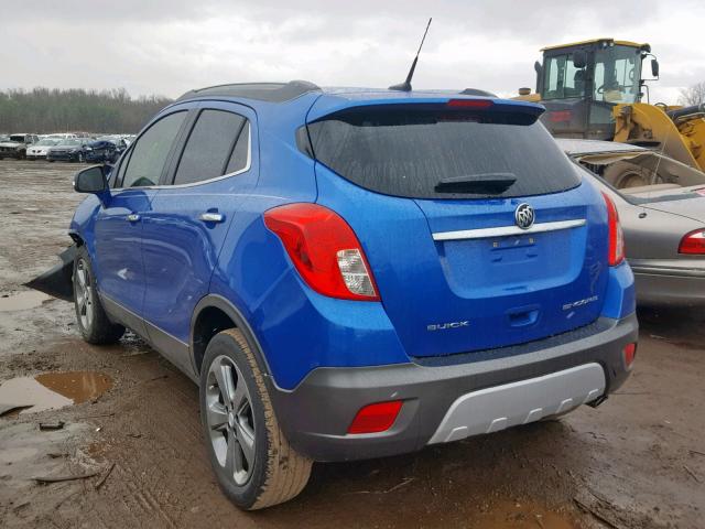 KL4CJASBXEB607592 - 2014 BUICK ENCORE BLUE photo 3