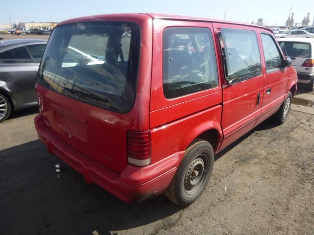 2P4FH25K0SR223362 - 1995 PLYMOUTH VOYAGER RED photo 4