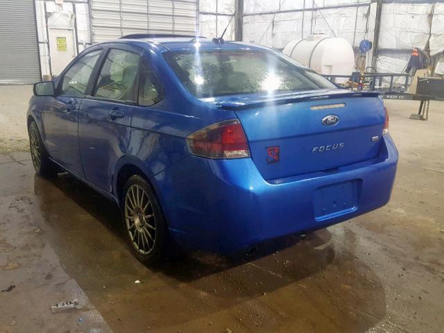 1FAHP3GN4BW135442 - 2011 FORD FOCUS SES BLUE photo 3