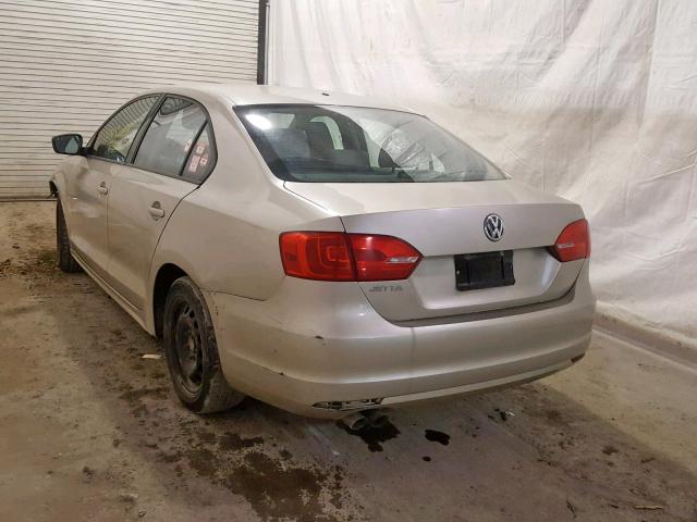 3VW2K7AJ7CM124994 - 2012 VOLKSWAGEN JETTA BASE TAN photo 3