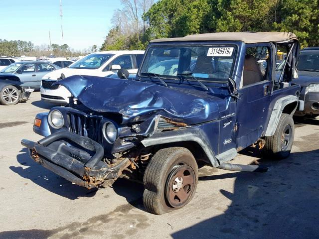 1J4FA49S72P761230 - 2002 JEEP WRANGLER / BLUE photo 2