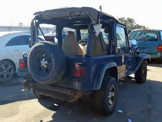 1J4FA49S72P761230 - 2002 JEEP WRANGLER / BLUE photo 4