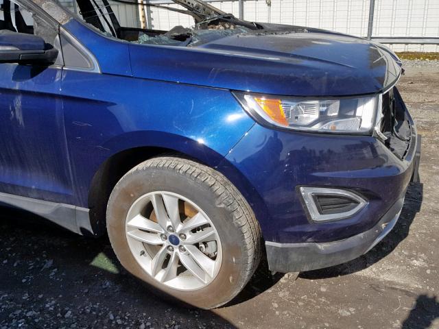 2FMPK4J93GBB09179 - 2016 FORD EDGE SEL BLUE photo 10