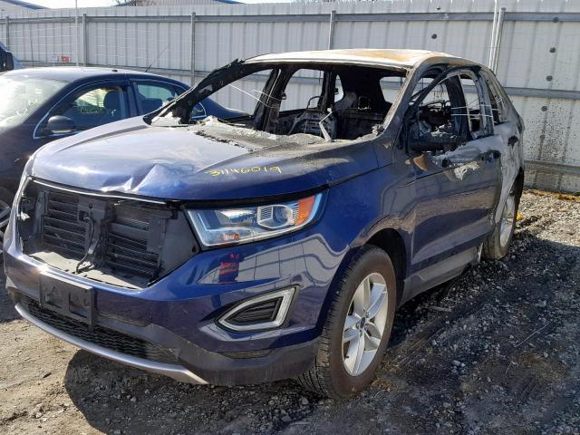 2FMPK4J93GBB09179 - 2016 FORD EDGE SEL BLUE photo 2