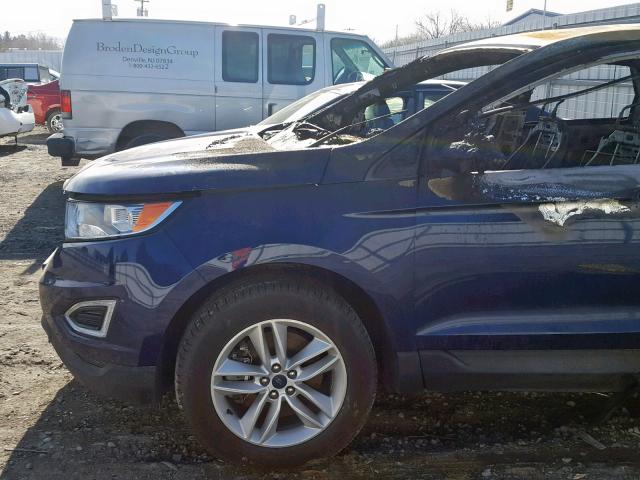 2FMPK4J93GBB09179 - 2016 FORD EDGE SEL BLUE photo 9