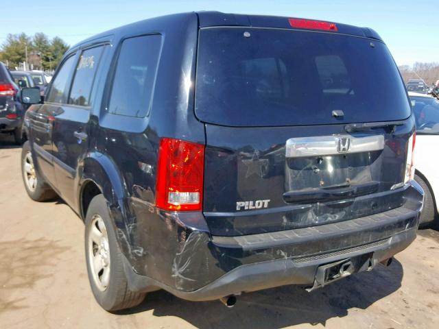 5FNYF4H20CB056640 - 2012 HONDA PILOT LX BLACK photo 3