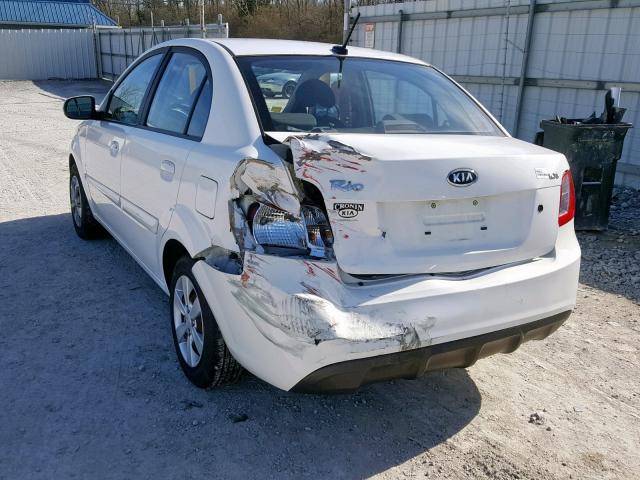 KNADH4A36A6684302 - 2010 KIA RIO LX WHITE photo 3