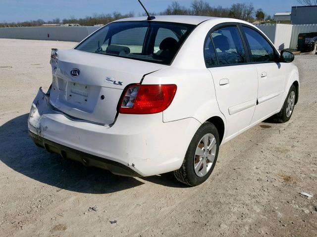 KNADH4A36A6684302 - 2010 KIA RIO LX WHITE photo 4