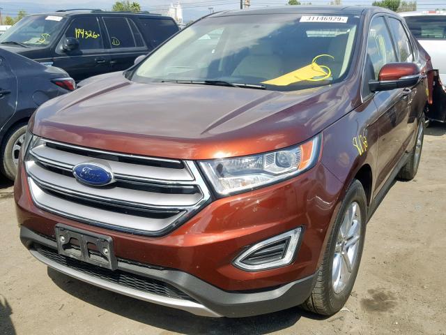 2FMPK3J86GBB94858 - 2016 FORD EDGE SEL BURGUNDY photo 2